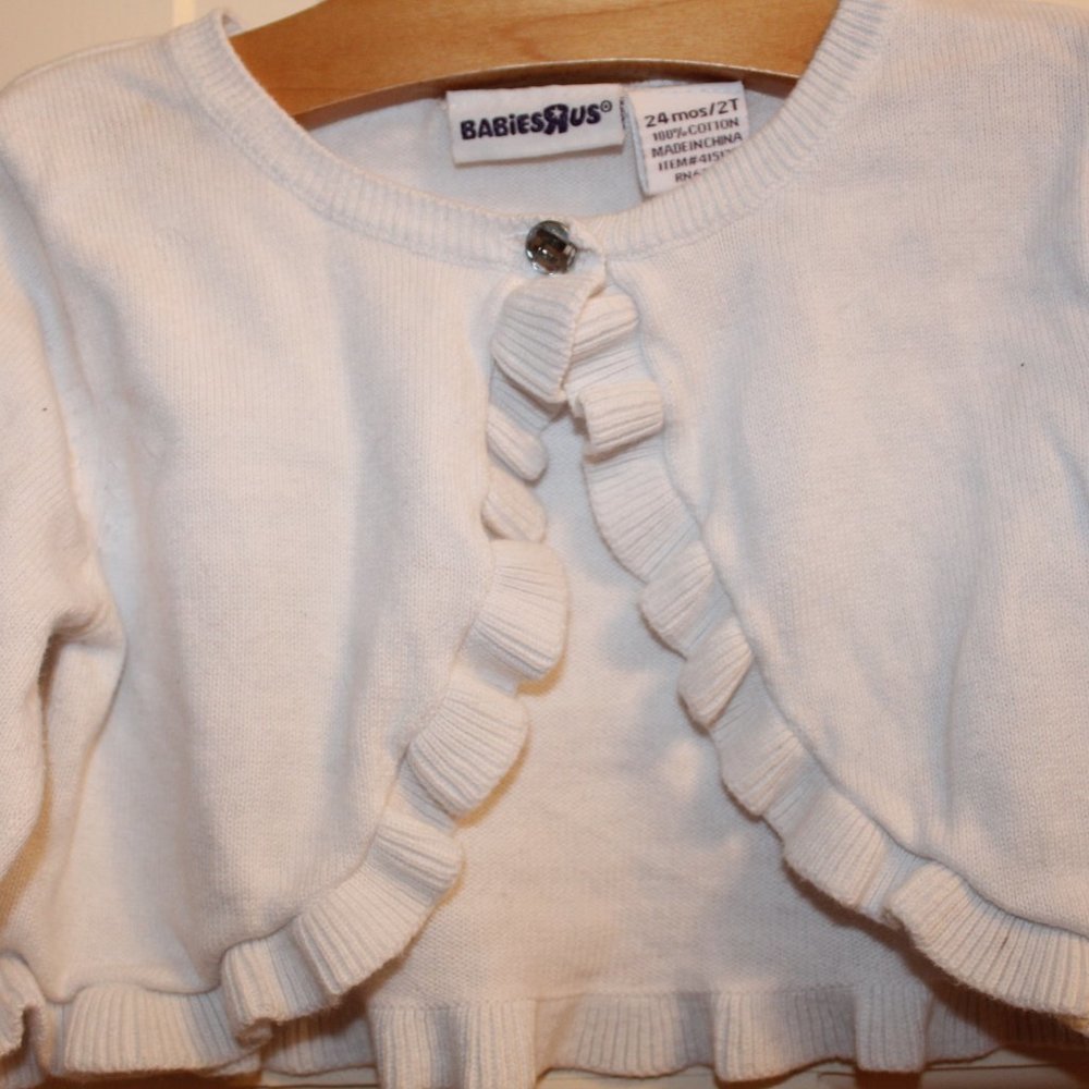 white short sweater sz 2T - Picture 4 of 5